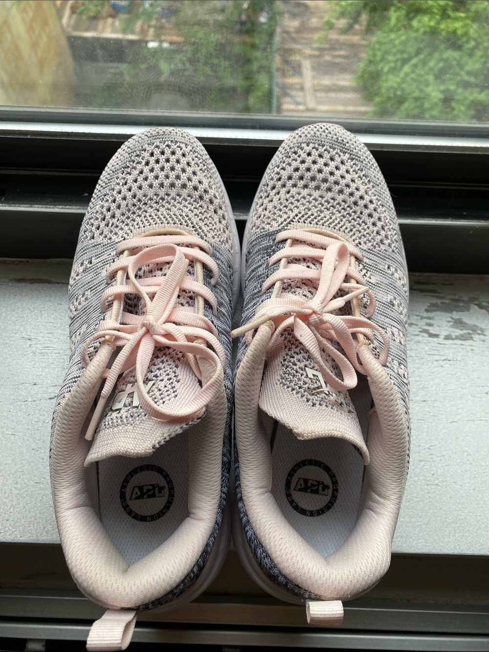APL Women’s Pink and Gray Knit Lace-Up Sneakers